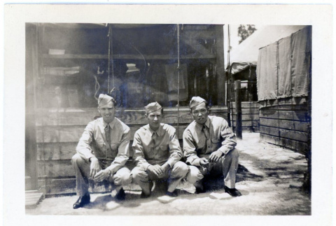 Three men in uniform (ddr-densho-373-15)