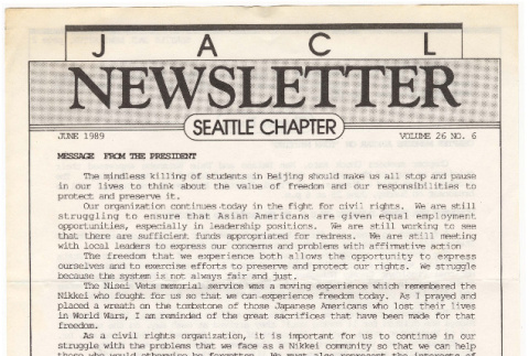 Seattle Chapter, JACL Reporter, Vol. 26, No. 6, June 1989 (ddr-sjacl-1-379)