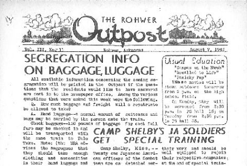 Rohwer Outpost Vol. III No. 11 (August 7, 1943) (ddr-densho-143-86)
