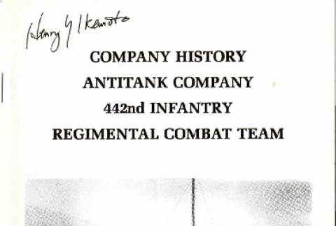 Company history, Antitank Company 442nd Infantry Regimental Combat Team (ddr-csujad-1-52)