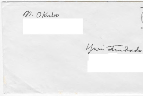 Letter and clipping to Yuri Tsukada from Mine Okubo (ddr-densho-356-668)