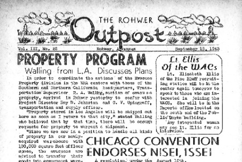 Rohwer Outpost Vol. III No. 22 (September 15, 1943) (ddr-densho-143-99)