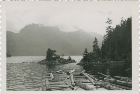 View of Pendrill Sound, B.C. oyster farm (ddr-densho-296-62)