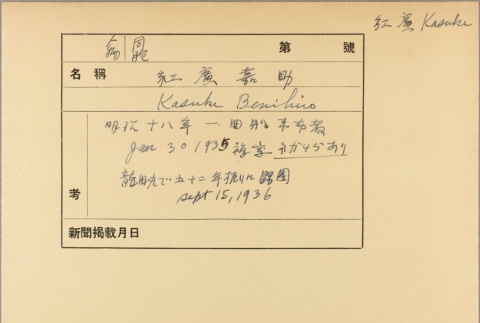 Envelope of Kasuke Benihiro photographs (ddr-njpa-5-377)