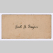 Jack J. Snyder's graduation name card (ddr-densho-550-112)