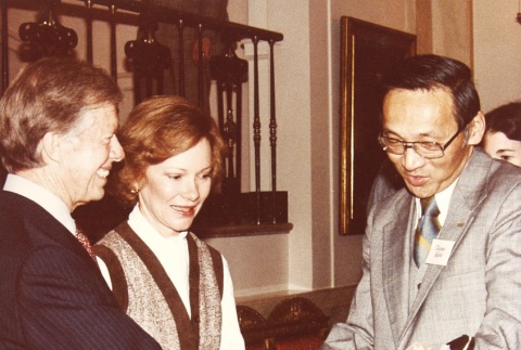 Japanese American man meeting President Jimmy Carter (ddr-densho-72-62)