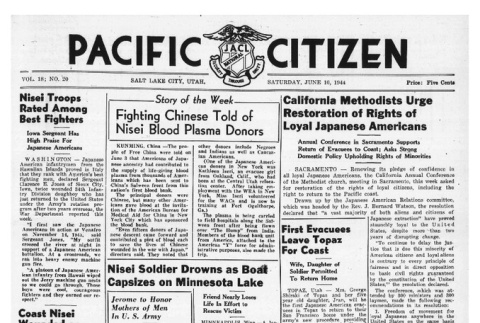 The Pacific Citizen, Vol. 18 No. 20 (June 10, 1944) (ddr-pc-16-24)