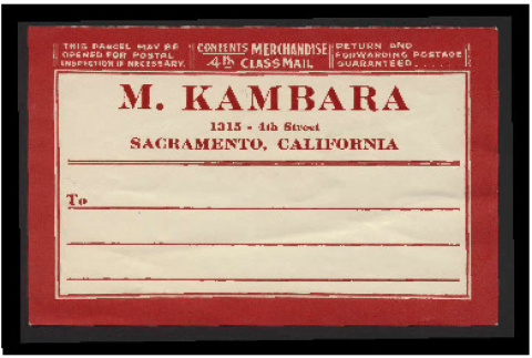Mr. Kambara shoe store mailing label (ddr-csujad-55-1983)