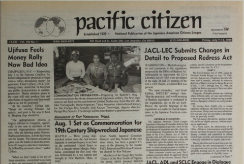 Pacific Citizen, Vol. 109, No. 1 (July 7-14, 1989) (ddr-pc-61-26)
