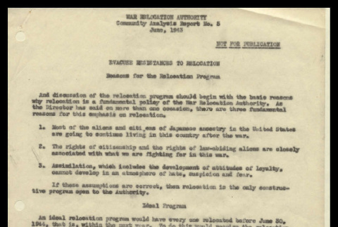 Community analysis report, no. 5 (June 1943) (ddr-csujad-55-1659)