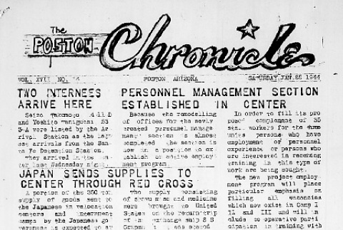 Poston Chronicle Vol. XVII No. 14 (January 22, 1944) (ddr-densho-145-461)