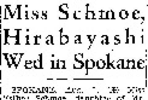 Miss Schmoe, Hirabayashi Wed in Spokane (August 1, 1944) (ddr-densho-56-1059)