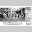 Document with photo of Alameda Mustangs basketball team and transcription of articles (ddr-ajah-5-41)