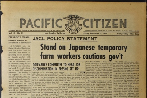 Pacific Citizen, Vol. 43, No. 21 (November 22, 1956) (ddr-pc-28-47)