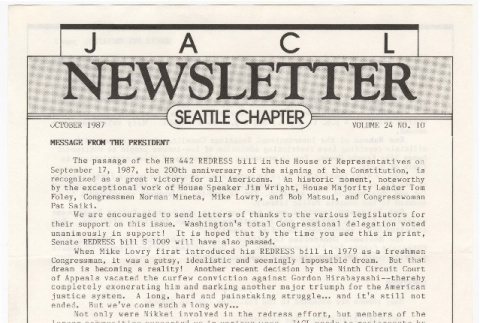 Seattle Chapter, JACL Reporter, Vol. 24, No. 10, October 1987 (ddr-sjacl-1-366)