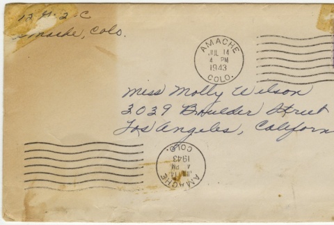 Letter (with envelope) to Molly Wilson from Violet Saito (July 1, 1943) (ddr-janm-1-75)