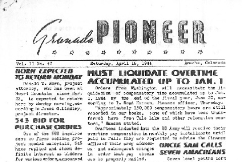 Granada Pioneer Vol. II No. 47 (April 15, 1944) (ddr-densho-147-160)