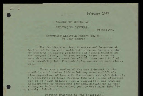 Community analysis report, no. 2 (February 1943) (ddr-csujad-55-1656)