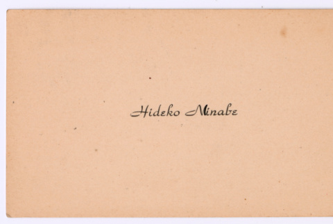 Hideko Minabe's graduation name card (ddr-densho-550-98)