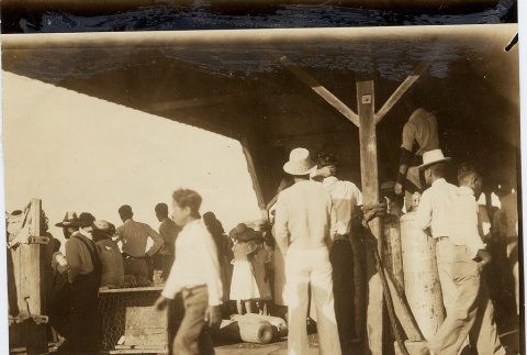 People gathered on a dock (ddr-njpa-1-1629)
