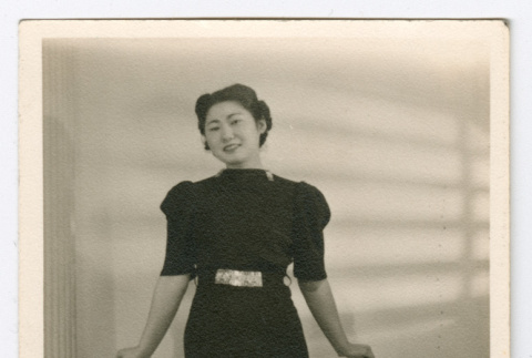 Woman in black dress (ddr-densho-545-15)