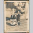 Grape juice with floral arrangement (ddr-densho-433-758)