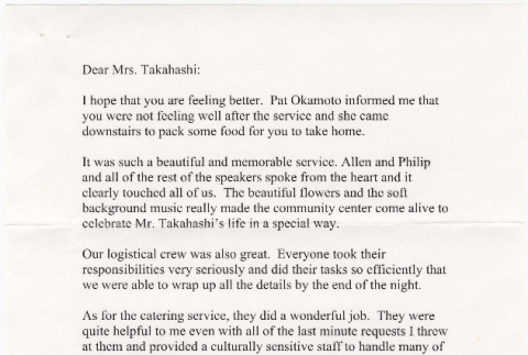 Letter from Diane Matsuda to Tomoye Takahashi (ddr-densho-422-366)