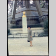 Martha (Nozawa) Tsuchida at base of Eiffel Tower (ddr-densho-426-703)