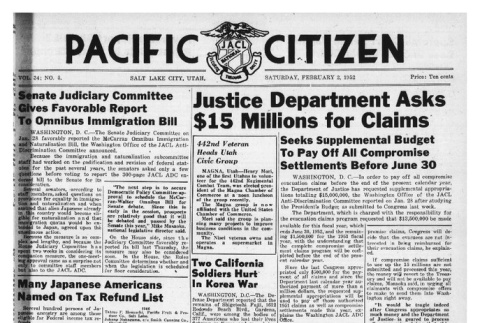 The Pacific Citizen, Vol. 34 No. 5 (February 2, 1952) (ddr-pc-24-5)
