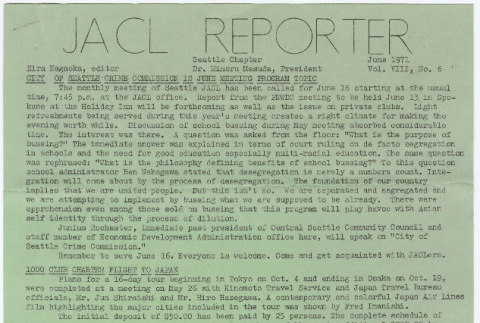 Seattle Chapter, JACL Reporter, Vol. VIII, No. 6, June 1971 (ddr-sjacl-1-131)