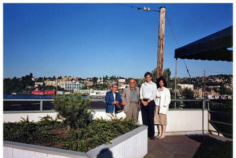 Meriko and friends on a pier (ddr-densho-494-28)