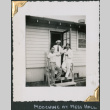 Three men on steps of building, William Tsuchida on left (ddr-densho-434-221)