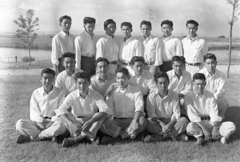 Men's sports team at Minidoka (ddr-fom-1-573)