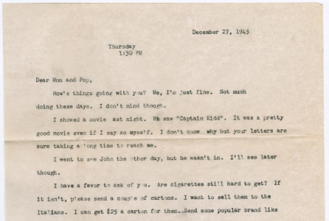 Letter from Tadashi Ishida to Mr. & Mrs. Y Ishida (ddr-densho-535-314)