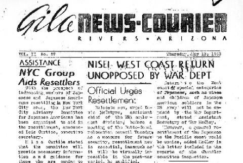 Gila News-Courier Vol. II No. 57 (May 13, 1943) (ddr-densho-141-93)