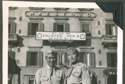 Two soldiers in Florence (ddr-densho-201-602)