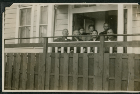 Group pose in front of house (ddr-densho-359-582)