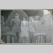 Matsuo Sakagami, Pearl Hikida, and Frank Mayeda in a cemetery (ddr-densho-201-861)