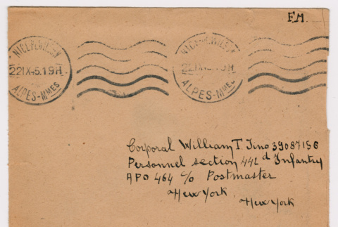 Envelope Addressed to Bill (ddr-densho-368-801)