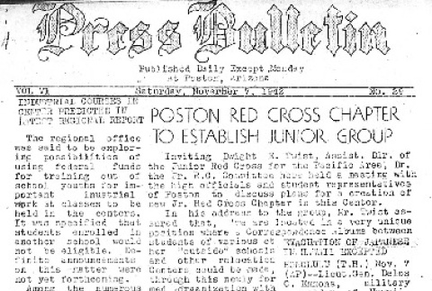 Poston Press Bulletin Vol. VI No. 29 (November 7, 1942) (ddr-densho-145-153)