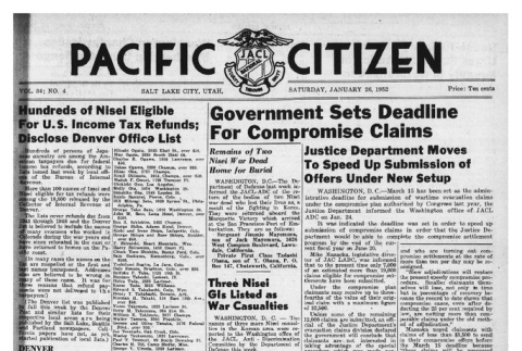 The Pacific Citizen, Vol. 34 No. 4 (January 26, 1952) (ddr-pc-24-4)