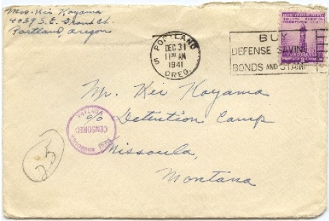 Envelope and three letters to Dr. Keizaburo 