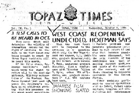 Topaz Times Vol. IX No. 1 (October 4, 1944) (ddr-densho-142-345)