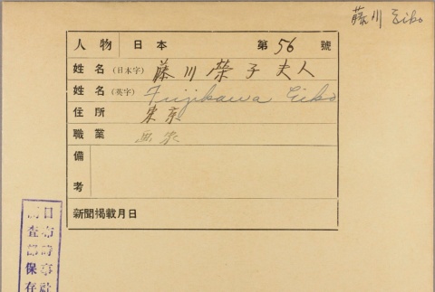 Envelope of Eiko Fujikawa photographs (ddr-njpa-5-1063)