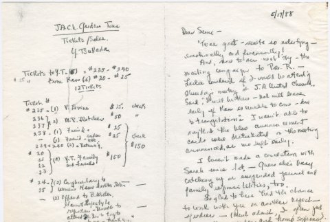 Accounting from JACL Garden Tour ticket sales (ddr-densho-377-3053)