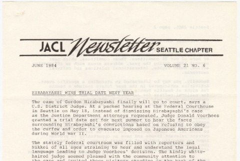 Seattle Chapter, JACL Reporter, Vol. XXI, No. 6, June 1984 (ddr-sjacl-1-335)