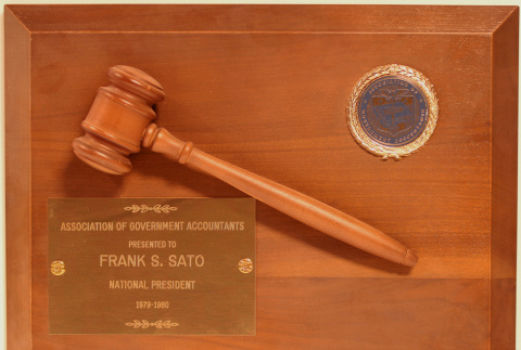 Frank Sato's AGA National President Plaque (ddr-densho-345-17)
