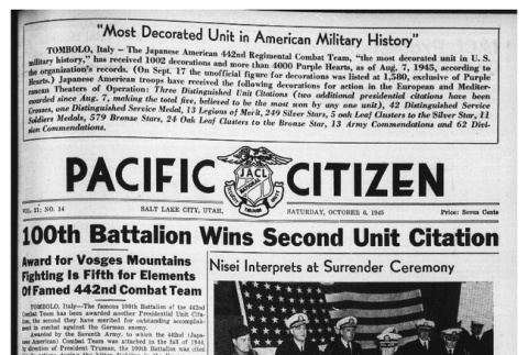 The Pacific Citizen, Vol. 21 No. 14 (October 6, 1945) (ddr-pc-17-40)