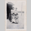 Four women outside barracks (ddr-densho-464-47)