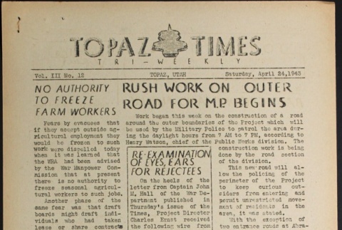 Topaz Times Vol. III No. 12 (April 24, 1943) (ddr-densho-142-150)